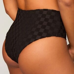 NEW SEEA brasilia bikini bottom in night check black size Small